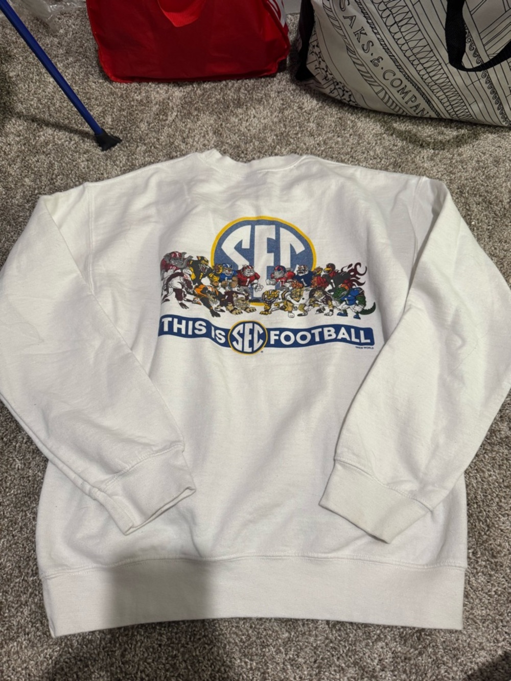 Gildan White SEC Football Graphic Crewneck Sweatshirt